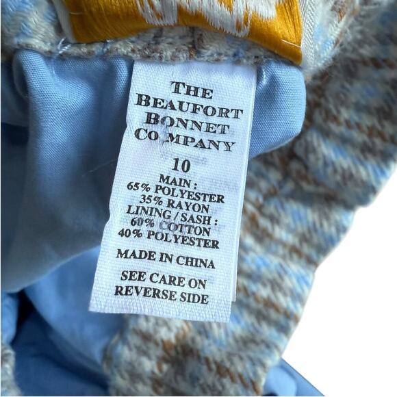 The Beaufort Bonnet Company Beasley Bow Skirt Blue Tan Woven Yarn Girl’s Size 10 - Picture 5 of 9